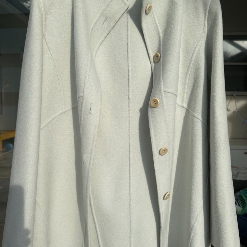 Wool Coat 100% Cashmere Ice Blue Size 10 Winter Fall